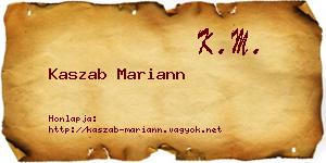 Kaszab Mariann névjegykártya
